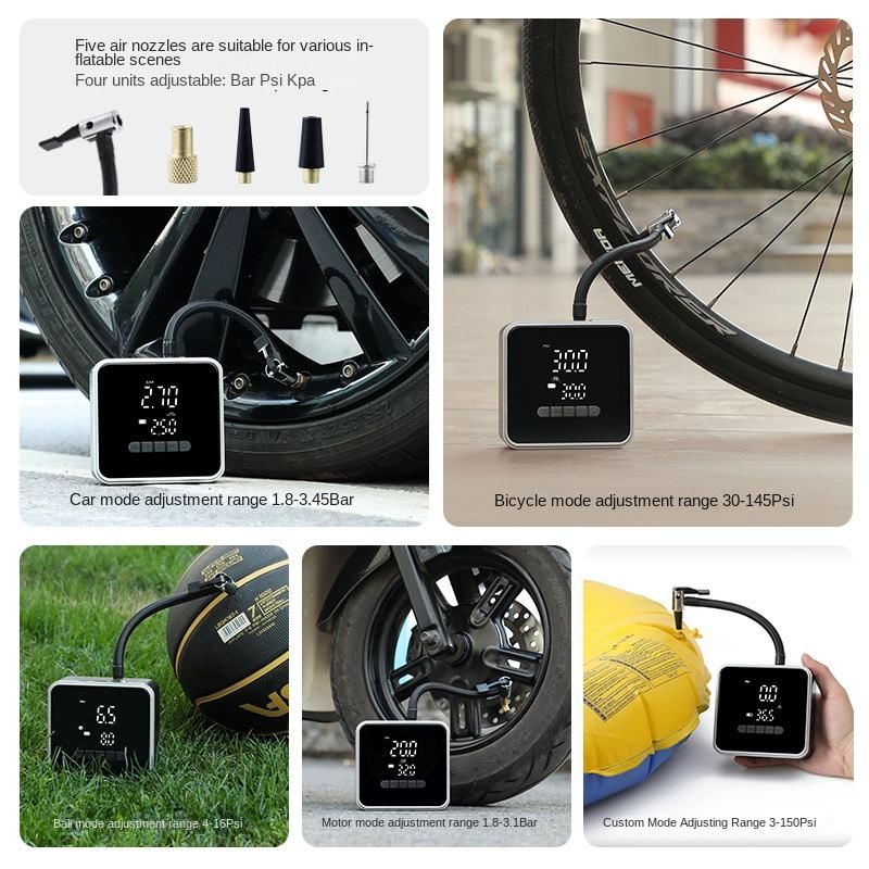 Tire Inflator Portable Air Compressor Air Pump for Car Tires with Pressure Gauge, 3X Faster Tire Pump with Cigarette Lighter Plug for Car, Motorcycle, Bicycle, Ball(Black)