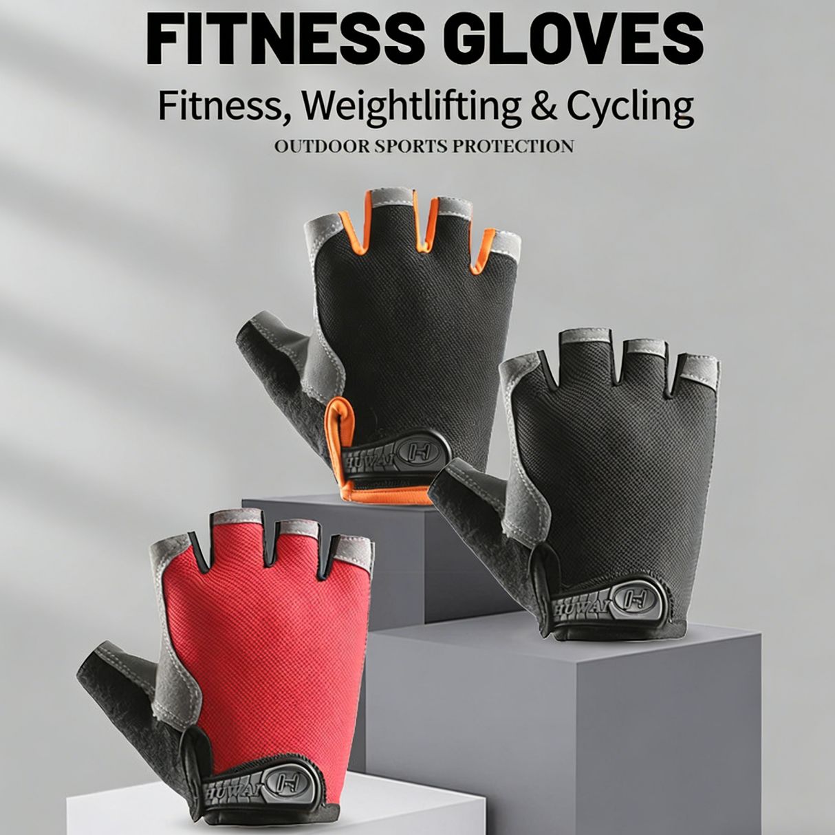 Half Finger Gloves for Men Women, Breathable Non-Slip Wear-Resistant Cycling Gloves, Lightweight Outdoor Fitness Hiking Climbing Fingerless Gloves