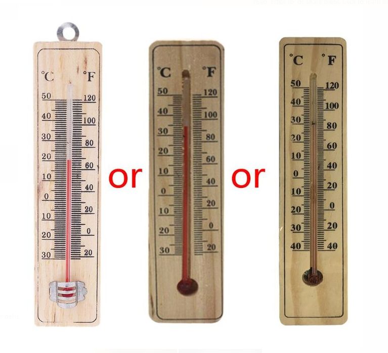 Wooden thermometer measuring indoor and outdoor wooden thermometer