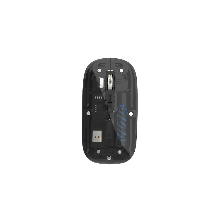Transparent Wireless Bluetooth Mouse | Multi-Device & Silent Black