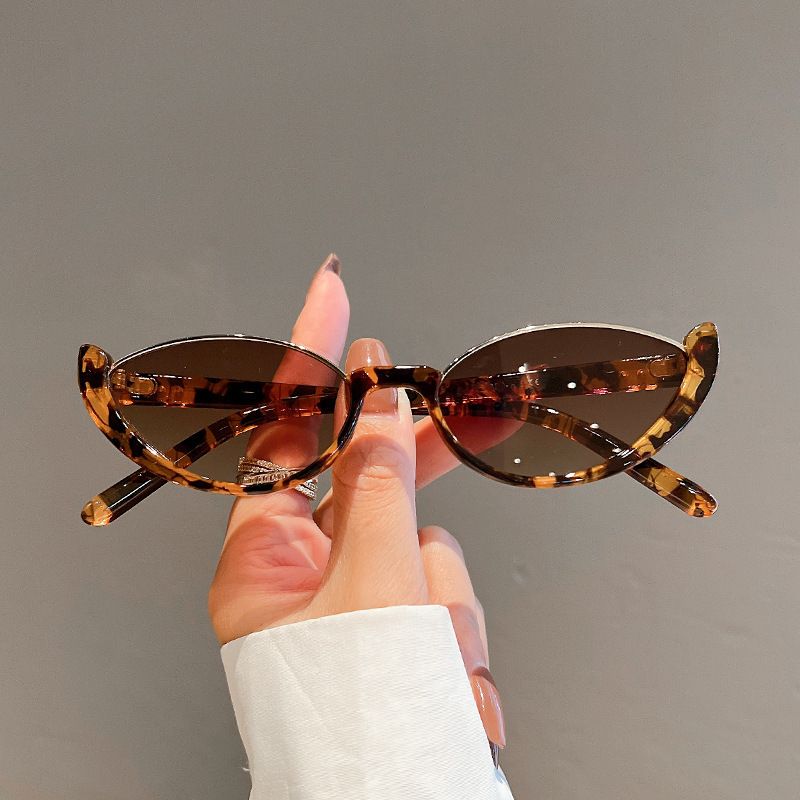 New Cat Eye Sun INS Glasses Simple and Avant garde SunglassesTortoiseshell color