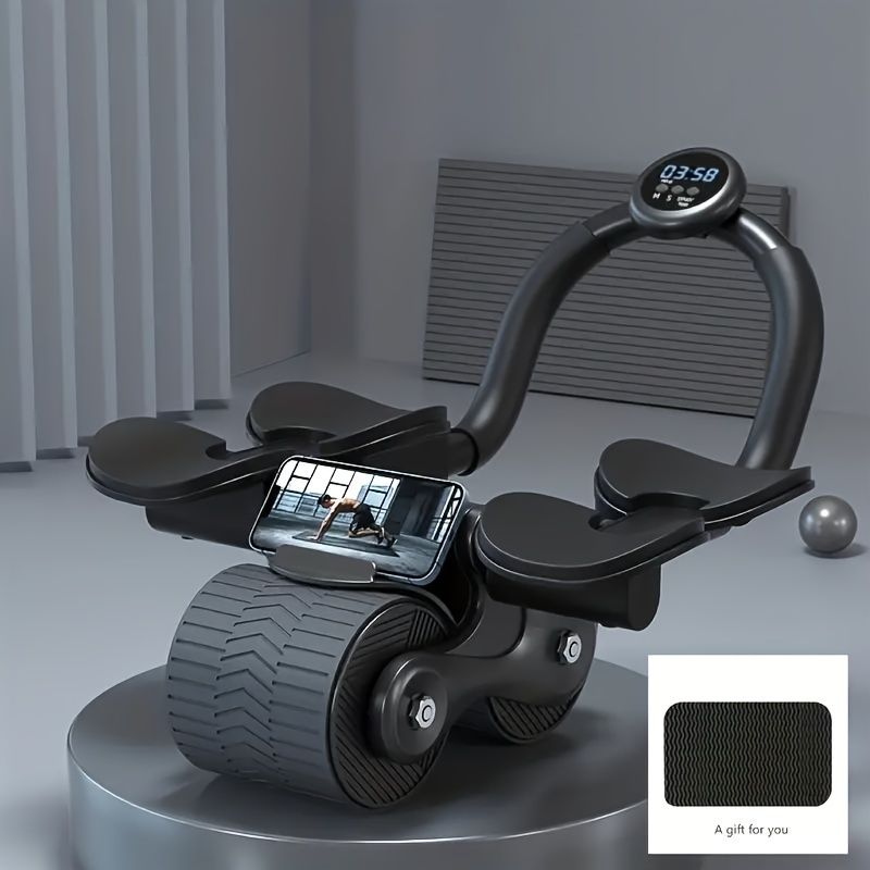 Ab Roller Wheel, New Ab Roller Wheel Automatic Rebound With 4 Elbow Supports, Automatic Rebound Abdominal Wheel With Timer, Abdominal Exercise Roller, Plank AbRoller Wheel For Core Trainer
