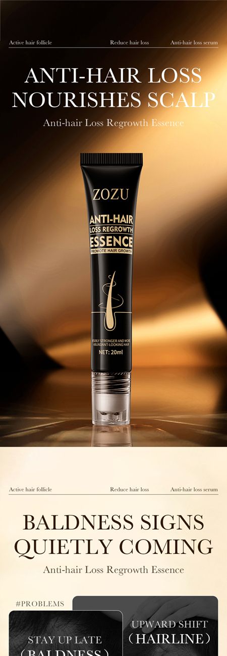 ZOZU Anti-hair loss essence strengthens hair roots, improves hair loss and promotes hair growth