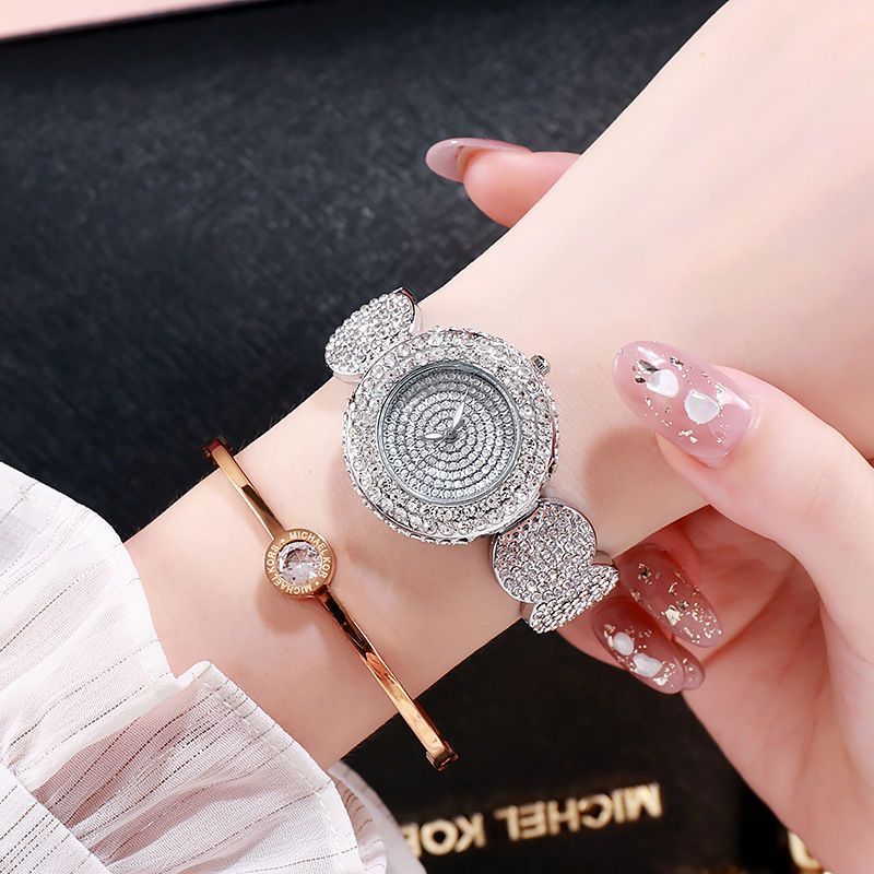 Women Watches Diamond Luxury Watch All-Over Rhinestone Gold Bracelet Watch