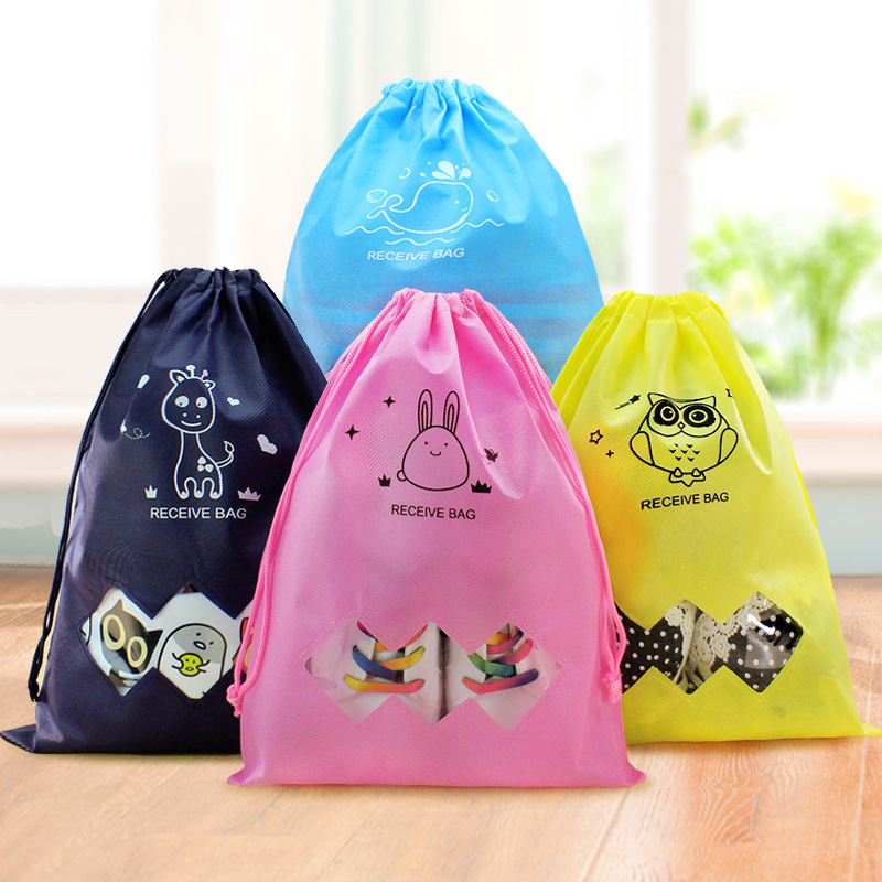 Travel portable shoes storage bag thickened non-woven drawstring drawstring bag travel clothing storage bag organizing bag