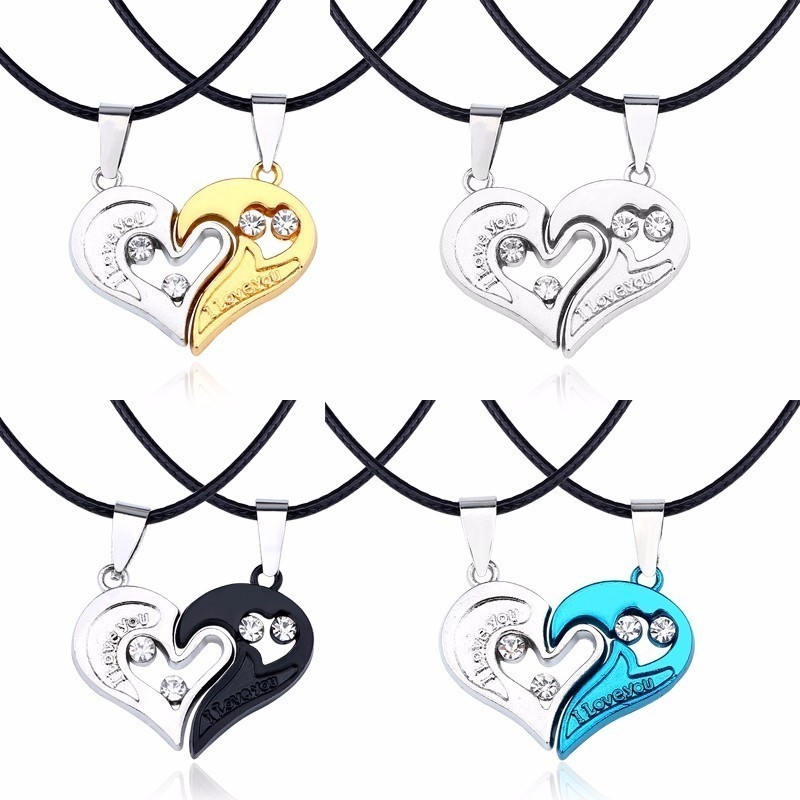 2Pcs/Set Couple Jewellery Necklace Pendant Couples Paired Necklaces&Pendants Unisex Lovers Pendant