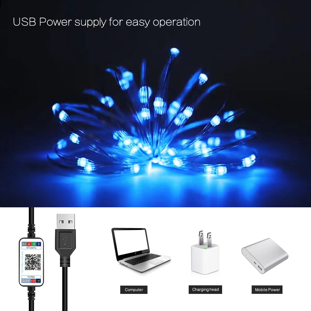 10m/20m Usb Christmas Tree Led String Lights With Smart Bluetooth