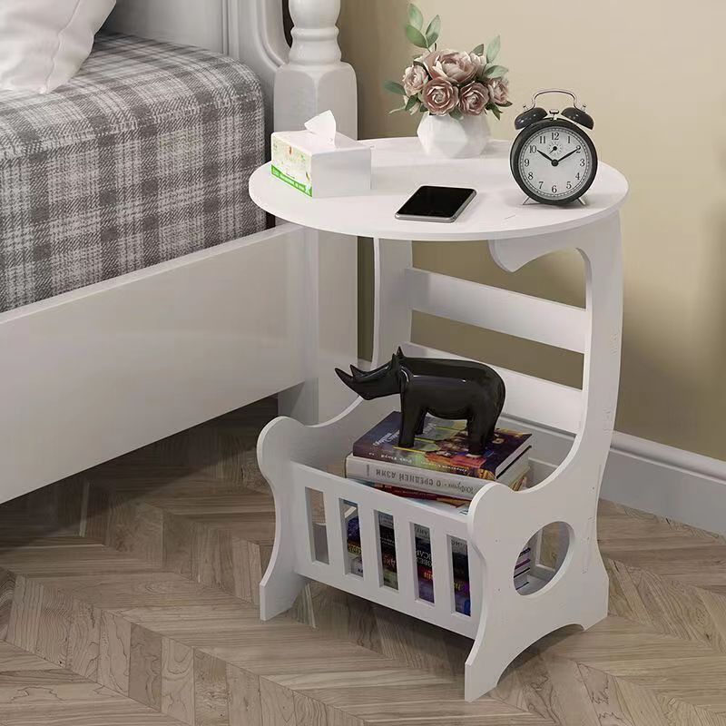 Modern PVC small round table, coffee table balcony, mini table, minimalist bedside table in living room, coffee table CRRSHOP Storage Rack free shipping