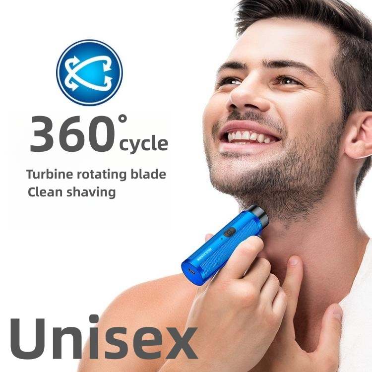 Electric Shaver Unisex Mini Portable Android USB charging beauty facial care tools Razor Beard knife self-help Hair clipper CRRSHOP male female black blue Rotary 1 blade Carry on boarding high speed Low noise Fast charging Holiday gifts