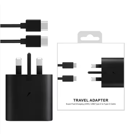 Super Charging Adapter USB C Original UK 45W Fast Charging Travel Charger UK 3 Plug PD Adapter with Dual Type C