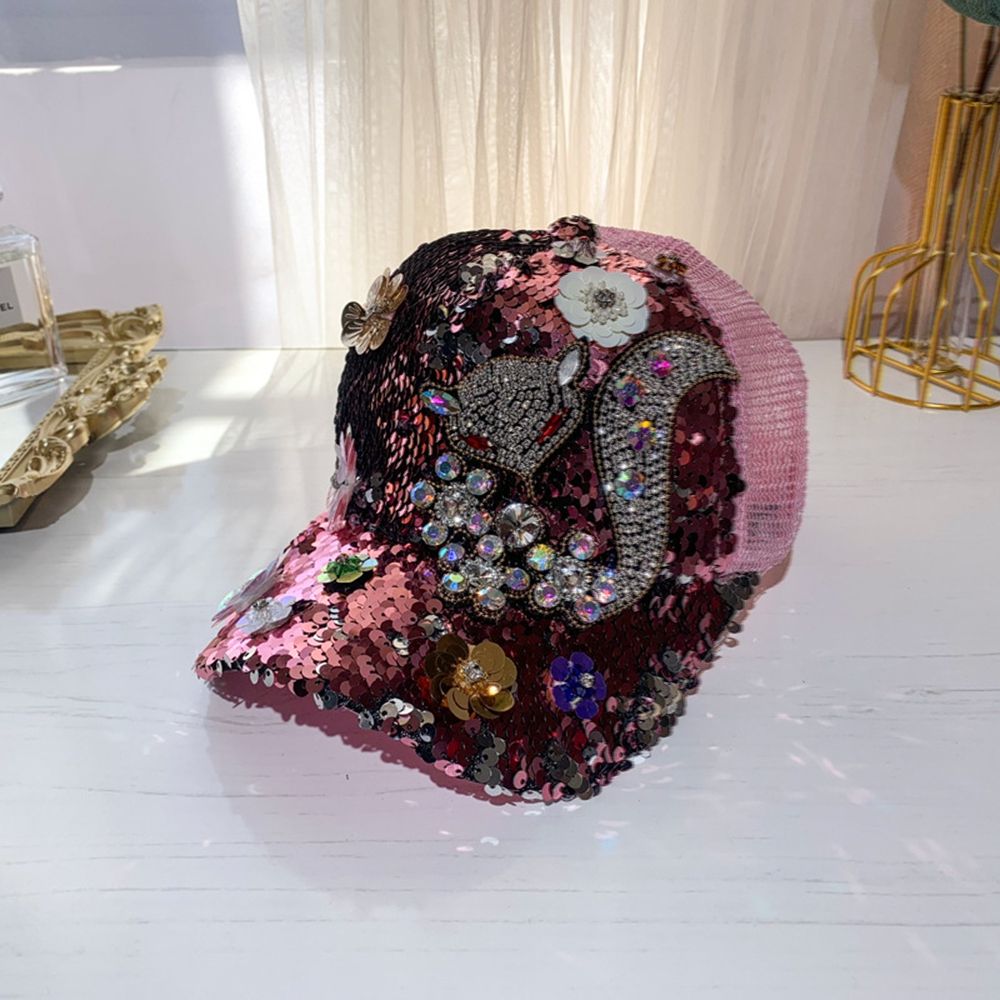 Spring and Autumn Heavenly Hat Children's Korean version rhinestone sequin baseball cap women's fashionable and versatile sun shading and sun