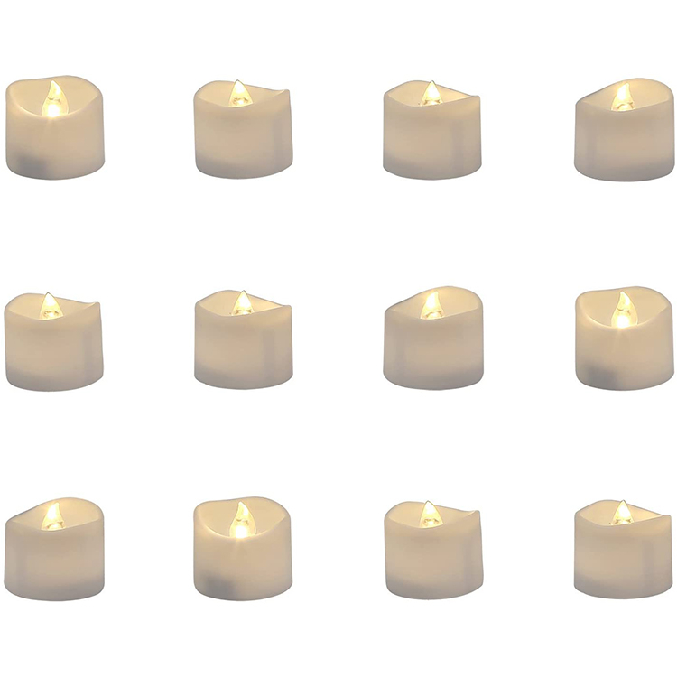 12 Pcs Electric Flameless Battery Operated Lights Electric Flickering Candle for Wedding Birthday Party Home