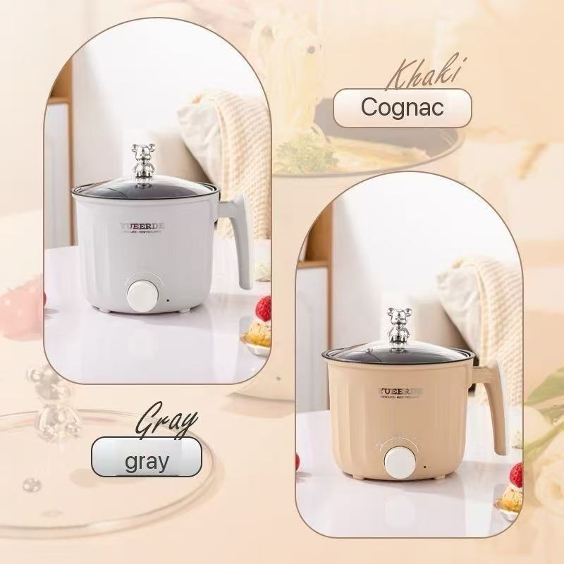 Student Dormitory Multi-function One-piece Electric Cooking Pot Home Use Knob Non-stick Pot Small Instant Noodles Pot Electric Pot