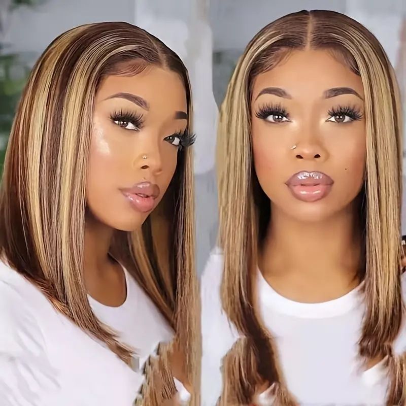 Cheap Raw Brazilian Virgin Hair Ombre 4/27 Highlight Short Bob Wig For Black Women Hd Lace Frontal Wig Human Hair Lace Front Wig