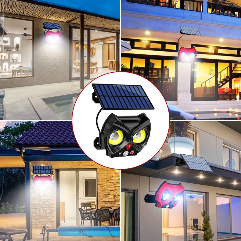 New solar powered lamp, owl lamp, outdoor garden decoration lamp, human body sensing street lamp, courtyard lamp, wall lamp