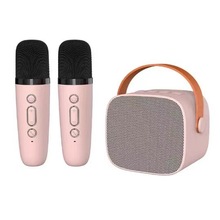 K1 spot P2 portable Bluetooth karaoke speaker with microphone, split type speaker microphone, children's home KTV setGirl Pink - Double Wheat