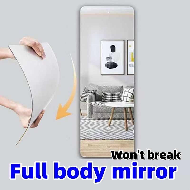 Full body mirror，Wall mounted self-adhesive soft mirror ，No punching required，makeup mirror，with adhesive backing 
