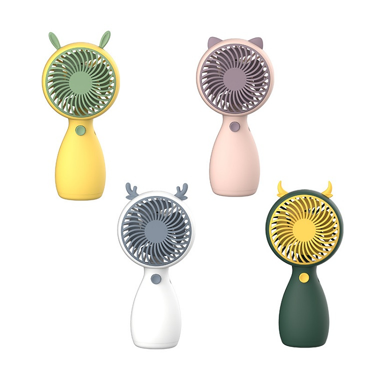 ubs handheld small fan, mini rechargeable model, strong wind, carry cartoon small fan 
