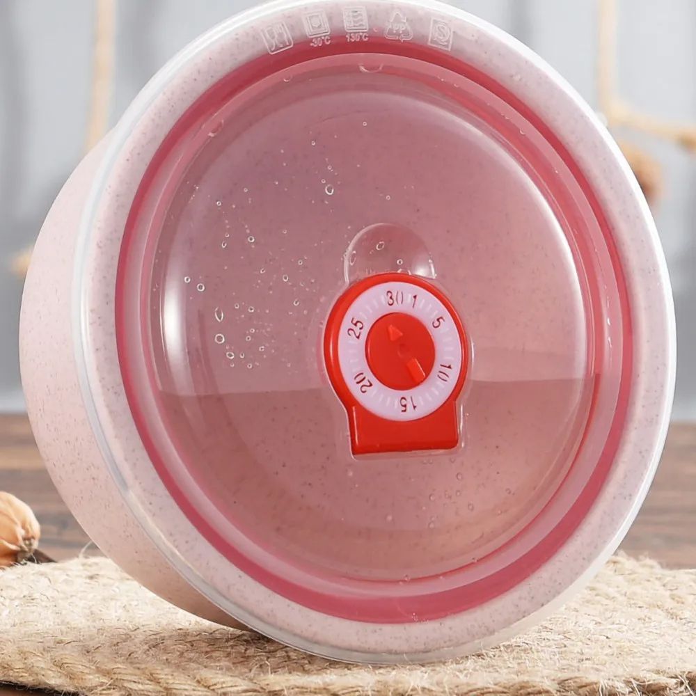 3PCS/Set Wheat Lunch Bowl Box Round Lunch Box With Lid Can Be Microwave Sealed Bowl Kitchen Supplies Storage Box