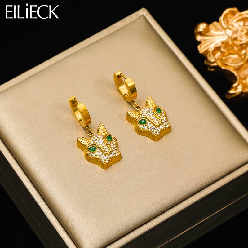 XL00882-1 Stainless Steel Gold Color Ball Beads Hoop Earrings For Women Girl New Trend Ear Buckle Waterproof Jewelry Gift