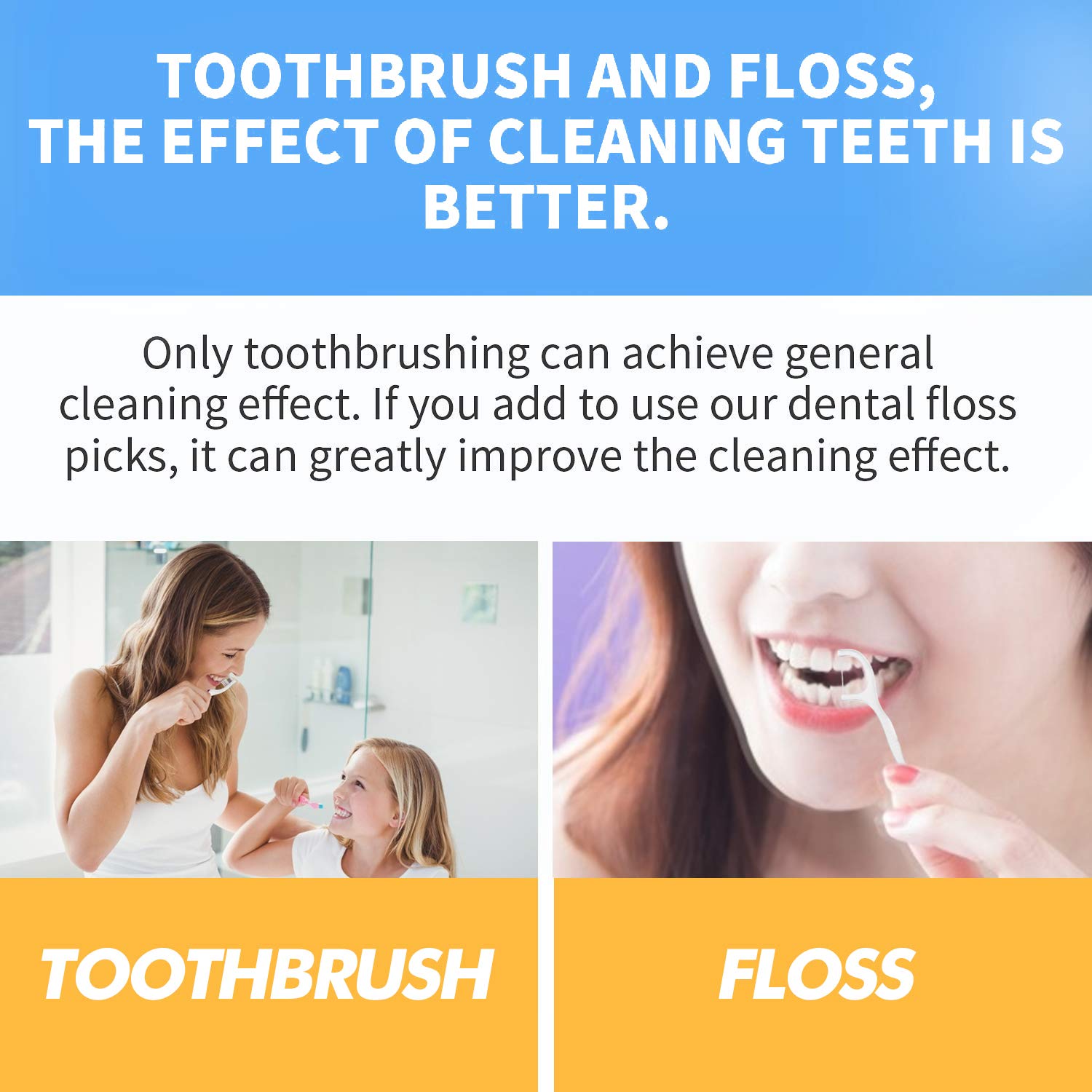  Tooth Cleaner floss pick Dental Floss Picks 50PCS High Toughness Professional Toothpicks Sticks with Portable Case and Dental Picks Perfect for Family,Hotel,Travel