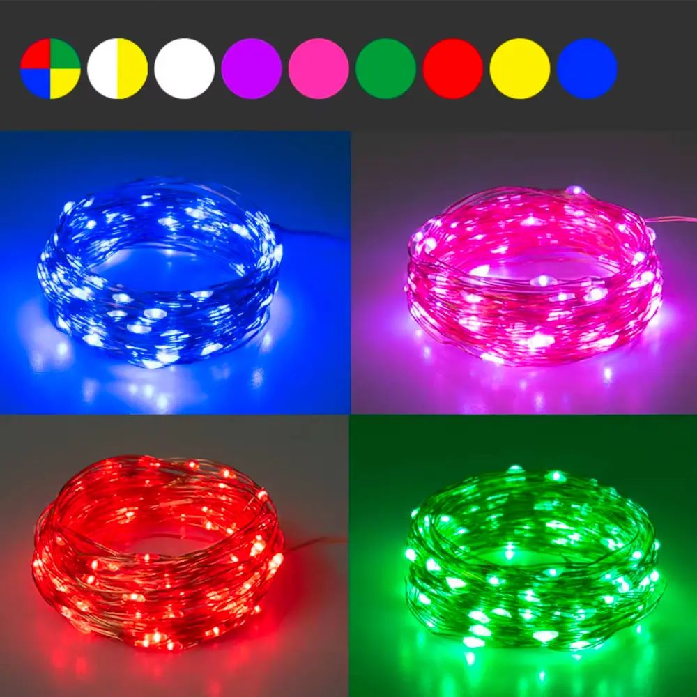 AUNONT Creative LED Starry Fairy Solar String Light Waterproof Outdoor Indoor Wedding Party Decorative Copper Wire Garland Lamp