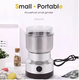 Powerful Electric Mini Grinder for Nuts, Spices - Silver/Black