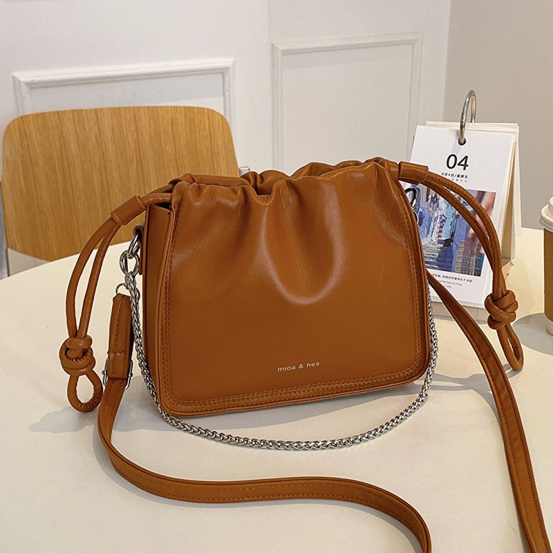 Women's Fashion Chain Solid Color Crossbody Bag Drawer Soft Crossbody Bag