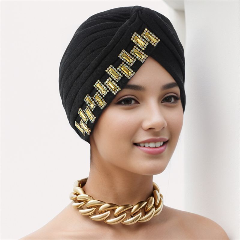 842532 Nigerian Hats And Cap For Women Ladies Headband Rhinestone Hair Head Scarf Headwear Top Hat Style Hair Head Headwear