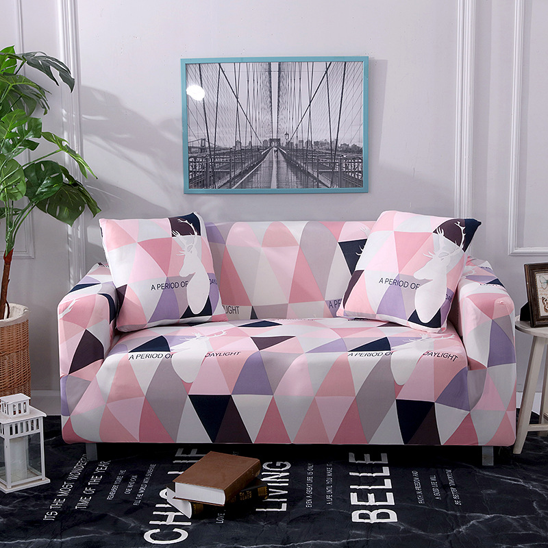 Stretch Sofa Cover 3 Seater - Elastic Polyester Spandex Printed Couch Covers - Universal Fitted Sofa Slipcover Couch Furniture Protector