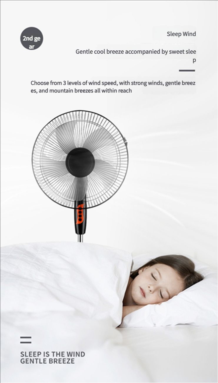 Electric fan, high wind power, household floor fan, office remote control, timed electric fan, three-dimensional dormitory circulating fan