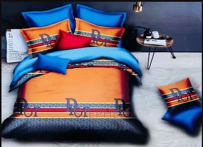 Canadian Printed Bed Sheets Christian Dior, Unique Design Bedding Cover Set Home Bedsheet premium luxury 