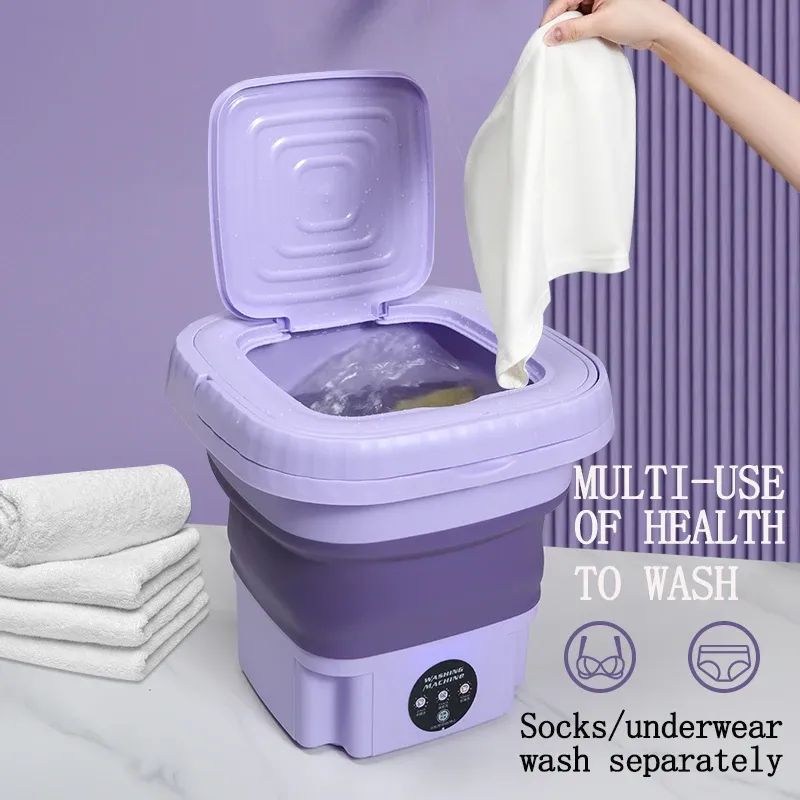 1 portable mini washing machine -8L large capacity, 3 deep cleaning modes, suitable for underwear and apartments
