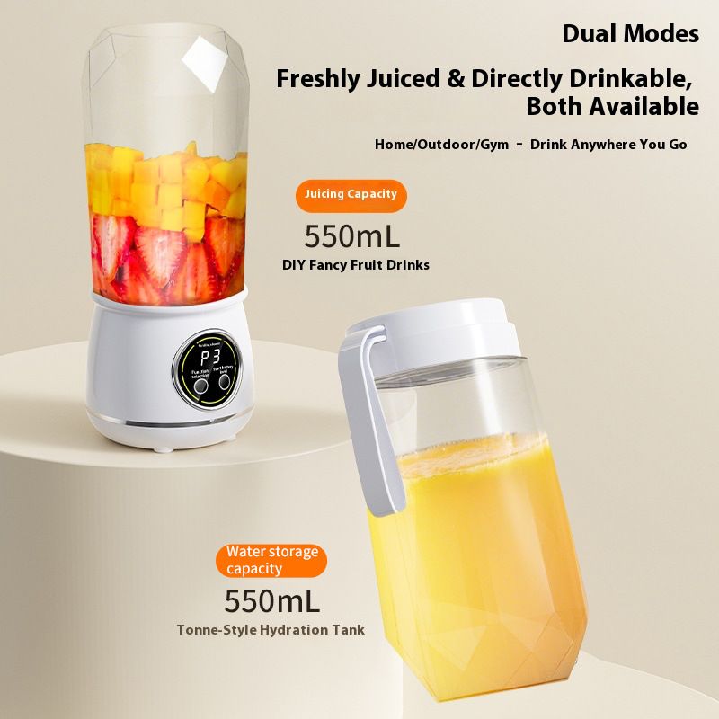 New Household Juicer Cup USB Rechargeable Wireless Electric Blender Multifunctional Ice Crushing Portable Fruit Vegetable Mixer Mini Fresh Juice Maker For Outdoor Kitchen