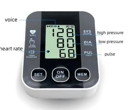 Portable Upper Arm Medical Voice Sphygmomanometer BP Machinel
