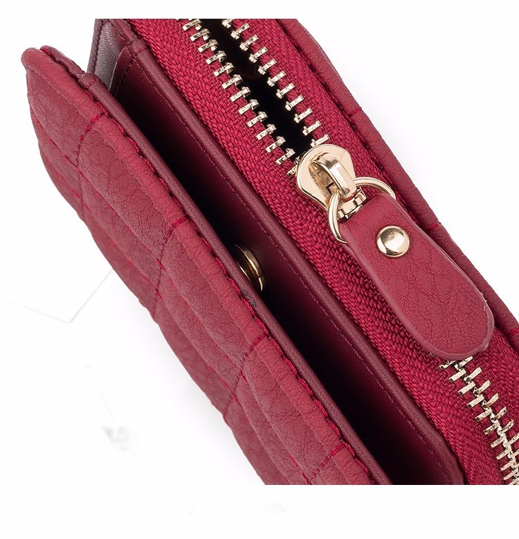 Women Short Wallets PU Leather Female Plaid Purses Card Holder Wallet Fashion Woman Cute Small Zipper Wallet With Coin Purse