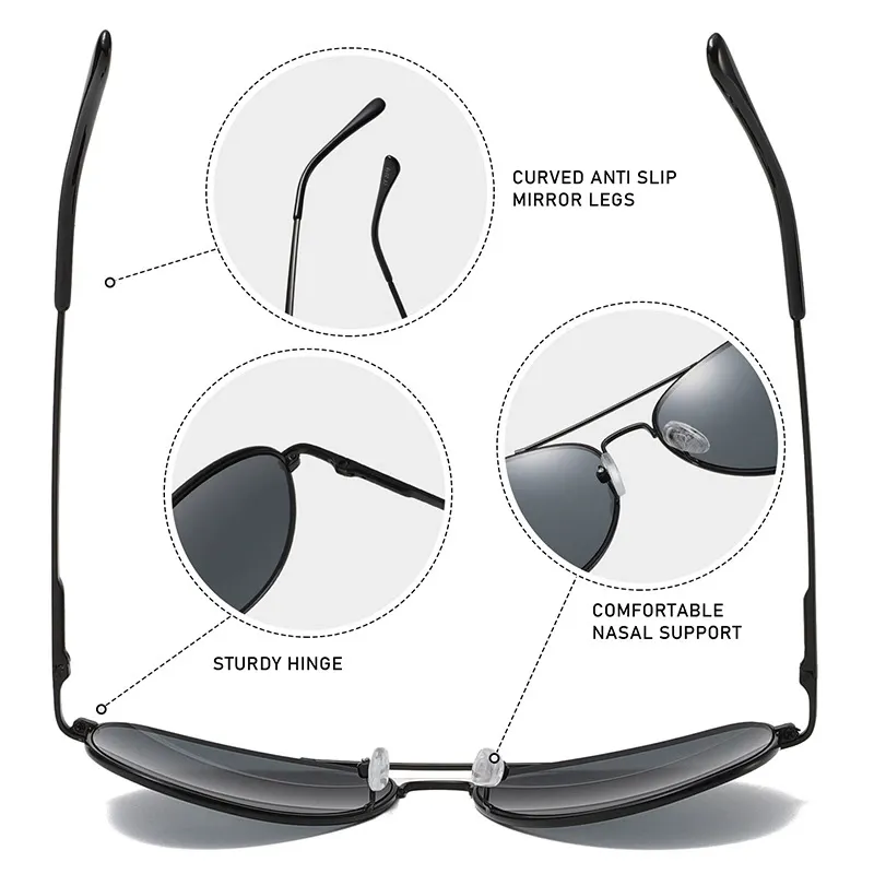 Multi-Color Aviator Sunglasses for Men Women, Polarized UV Protection Classic Pilot Sunglasses, Fashion Metal Frame Mirrored Lens Sunglasses for Driving Fishing Outdoor