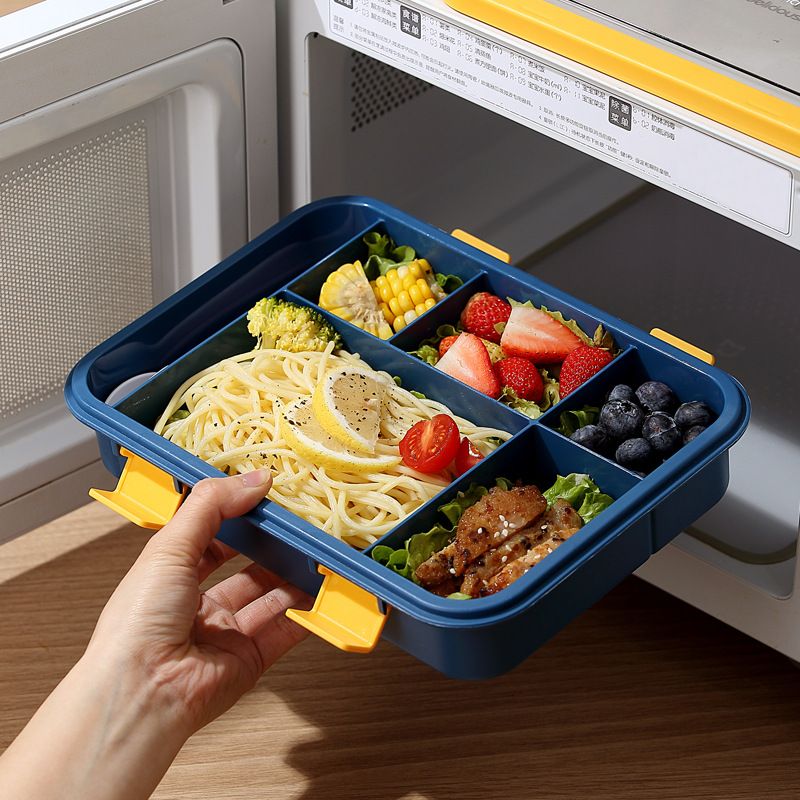 Lunch Box with Compartment Office Worker Light Portable Child Separate Meal Box Kitchen Dining Storage Travel To-Go Food Containers