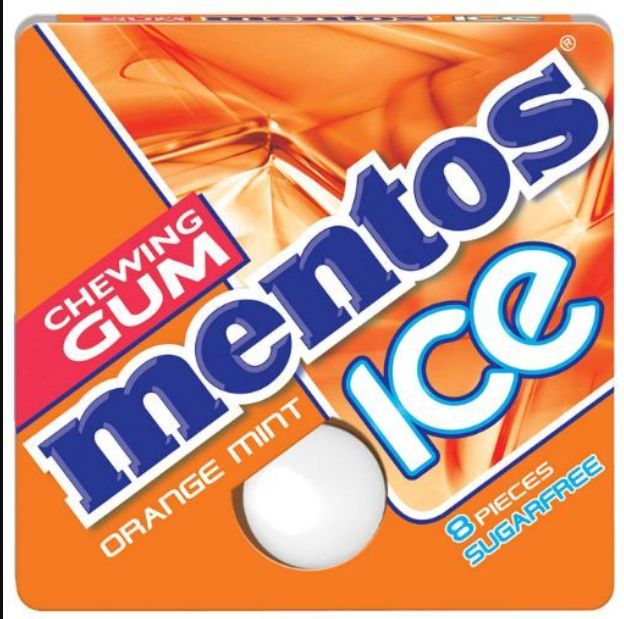 MENTOS ICE CHERRY MINT GUM 8PCS ORANGE MINT, BLUE PEPPERMINT, GREEN SPEARMINT 1.43g
