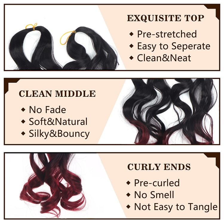 Wigs female French Curly hair Crochet needle weave Hair 2-piece set Curly hair Braid cauda equina big roll cauda equina CRRSHOP women beauty care hair dressing wig