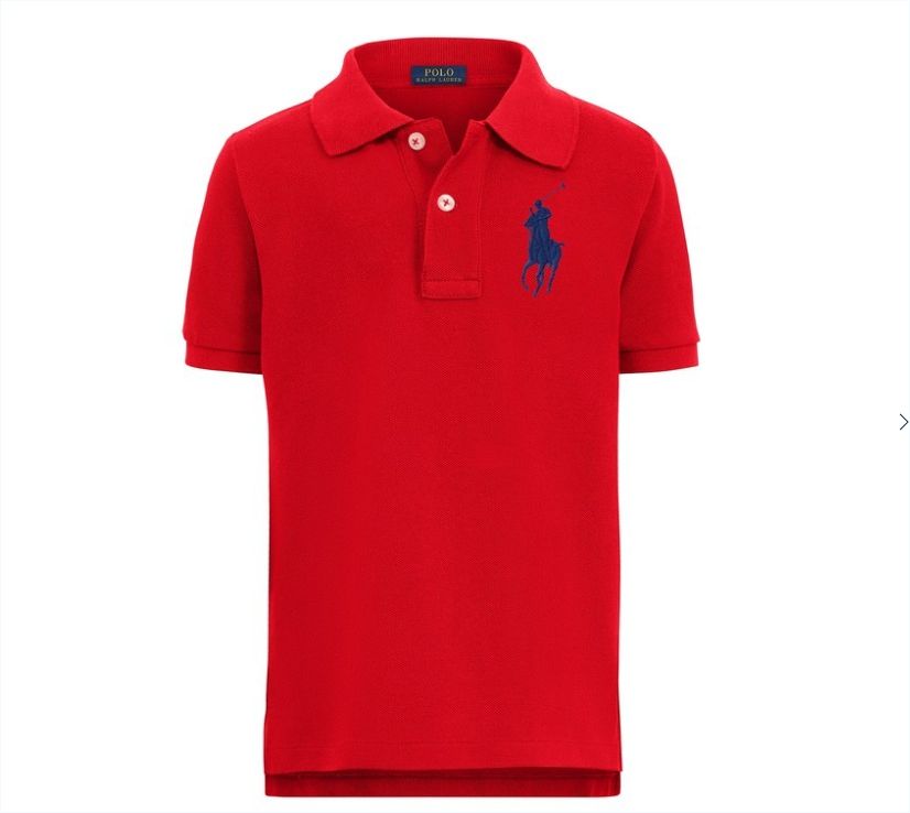 ICONIC MESH POLO SHIRT RED COLOUR POLO RALPH LAUREN SHIRT SHORT SLEEVE.