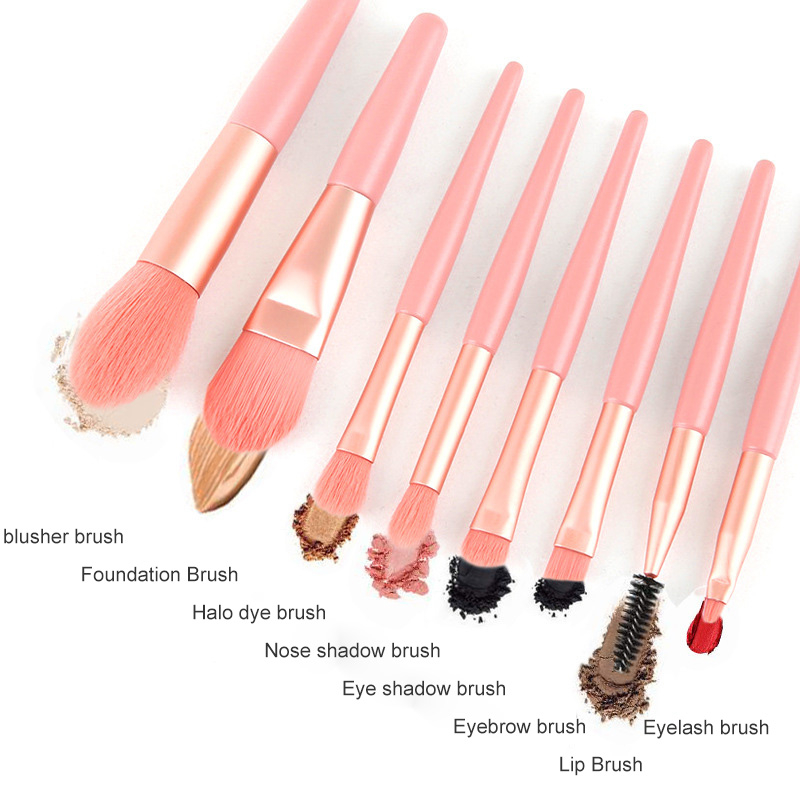 8 Pcs Mini Travel Portable Soft Makeup Brushes Set Eye Shadow Foundation Powder Eyelash Lip Concealer Blush Make Up Brush Set