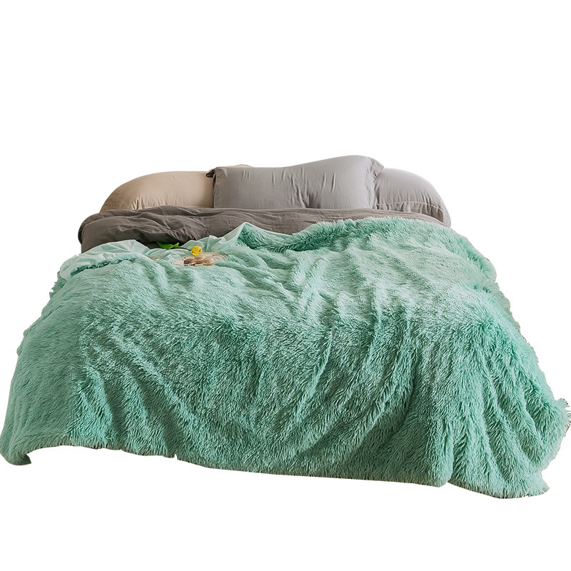fluffy warm and soft microfiber winter check blanket coral fleece blanket solid color washable blanket