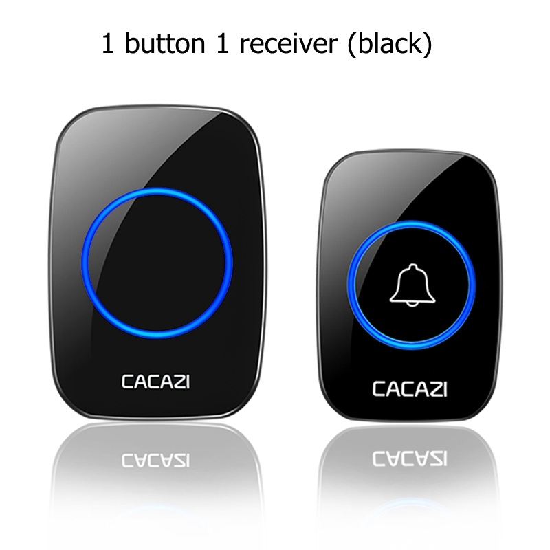 Wireless Doorbell DC Battery-operated 300M Remote Battery Call Ring 1 2 3 Button 1 2 3 Receiver Door Bell A10 Black