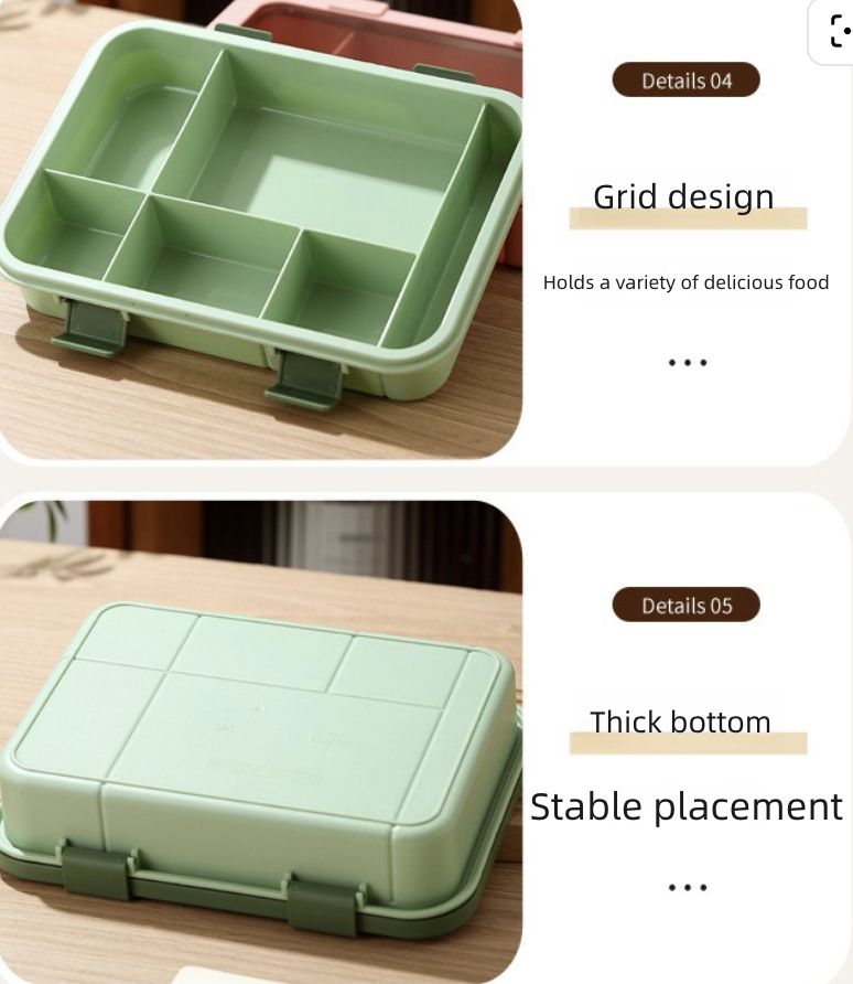 Lunch Box with Compartment Office Worker Light Portable Child Separate Meal Box Kitchen Dining Storage Travel To-Go Food Containers