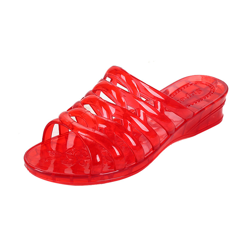 538 women's flip flop jelly shoes slides women summer slippers totem plastic slippers outside wear summer shoes ladies flat slipper