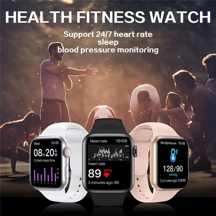 Smart Bracelet T900 PRO MAX smartwatch Bluetooth call CRRSHOP Smart Watch  1.8" HD large screen black silvery grey pink blue watch rotate button free shipping