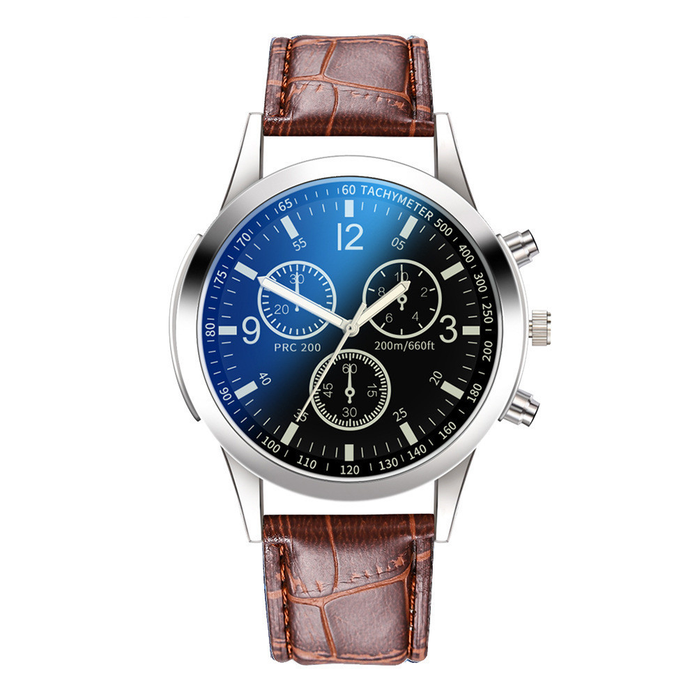 28040# Mens Watches Fashion Casual PU Leather Band Analog Quartz Date Watch Big Face Dress Wrist Watch
