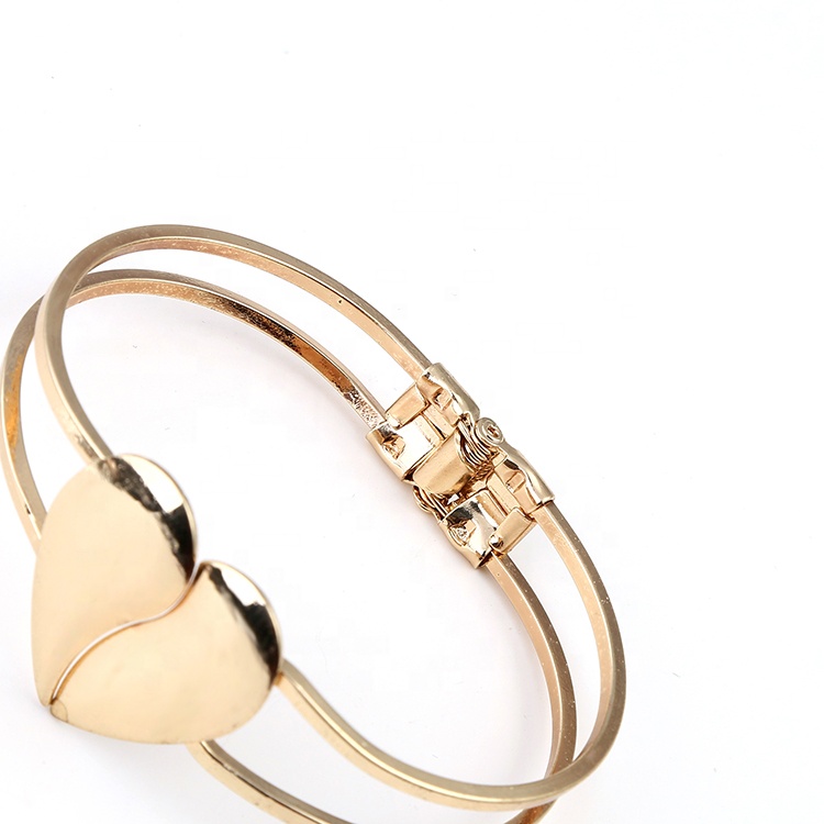 Tospino Frosted Alloy Bracelet - Heart Shape Bangle for Women