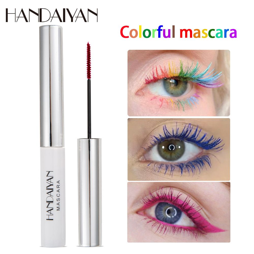 Mascara Color Eye Black Makeup Long-lasting Waterproof Non Smudging Slim Thick Curly Eyelash Curler Mascara Cream